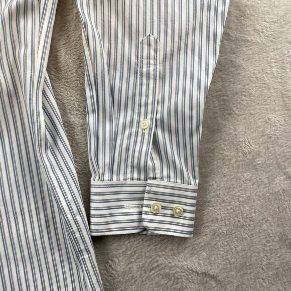 Eddie Bauer Mens Button-Down Shirt M Wrinkle-Free Classic Fit Striped - Picture 4 of 8